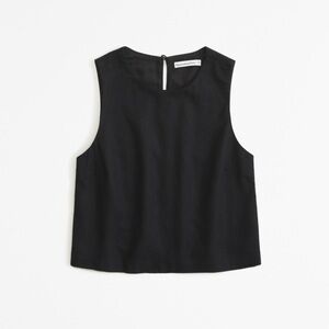 Abercrombie linen crop shirt
